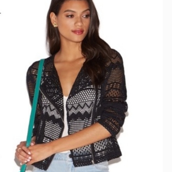 Justfab Lace Moto Jacket - Picture 3 of 14